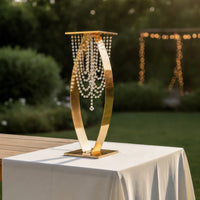 Flower Stand Gold-Colored Flower Stand with Square Base Floral Riser Decorative Display Plinth Tall for Wedding Planners