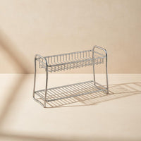 2 Layer Drain Rack Drainage Design Stainless Steel Shelf Rack Rust Resistant