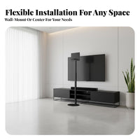 Wall-Hugging Design Floor Speaker Stand Stable Base Surround Sound Speaker Stand Universal Mount Audio Accessory Heavy-Duty Construction for Home Theater Enthusiasts, Living Room