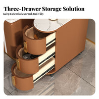 Narrow Rolling Cart Space-Saving 3-Tier Narrow Storage Unit Modern Design