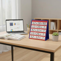 Foldable Self-Standing Pocket Chart Multi-Purpose Desktop Pocket Chart Double-Sided Educational Supply for Classroom, Homeschooling