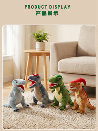 Dinosaur Plush Toy Set Tyrannosaurus Triceratops Velociraptor Ankylosaurus