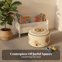Round Sitting Pouf Easy to Clean Round Pouf multi-functional Use for Children, Toddlers