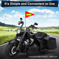 Motorcycle Flag Pole Bracket with Small Red Flag for Scooters and Three-Wheeled Vehicles
