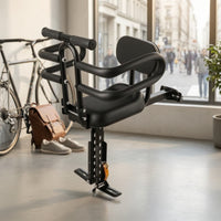 Foldable Child Bike Seat with Handlebars Folding Child Cycle Seat with Handlebar Padded Adjustable for Commuting