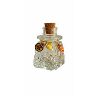 Gold Bean Storage Bottle Miniature Size Mini Hope Bottle with Cork Embossed Glass Wishing Jar Multifunctional for DIY Crafters