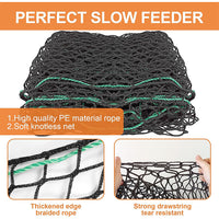 Knotless Hay Net for Horses Slow Feeder Round Bale Net