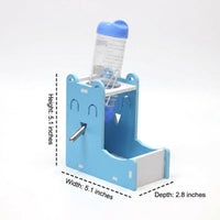 Adjustable Water Bottle Stand and Hamster Water Bottle with Stand, Wood Composite Hamster Water Bottle Holder with Food Bowl, 13cm x 7cm x 13cm