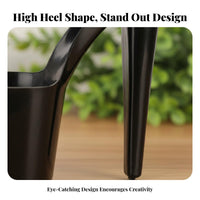 Unique Shape High Heel Flower Pot Stylish Decor Shoe Shaped Planter Decorative Accent Sleek Heel Shaped Planter Creative Gift for Fashion Lovers, Desktop