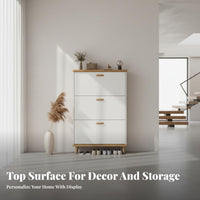 Hinged Footwear Storage Unit Shoe Storage Cabinet Space Saving Organizer Minimalist Drawer Furniture Swiveling Suitable for Apartment Dwellers Homeowners Hallway Doorway Living Room