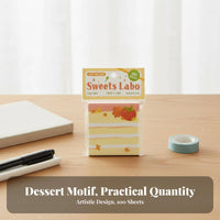 100 Sheets Japanese Design Dessert Themed Memo Pad 6 Designs Cake Design Note Sheets for Students, Office Workers, Scrapbooking, School