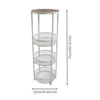 Rolling Cart with Wood Top Mobile Furniture Sturdy for Bedroom