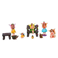 Fairy Garden Set Hand-Painted Wood-Grain Look Miniature Fairy Figurines