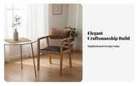 Upholstered Vrear Chair Retro design Dining Seat sturdy Wood Legs for Cafe Owners