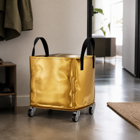 Large Capacity Waterproof Moving Storage Bag with Wheels for Quilts and Luggage, PP Material