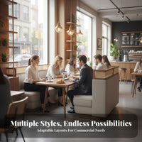 Comfortable Modern Dining Booth Set C Our Company Tomizable Curved Booth Sofa Versatile Upholstered Wooden Dining Chair Heavy Duty for Cafe Owners, Interior Designers, Adults, Teaho Our Company Es, Restaurants, Lounges, Hotel Lobbies