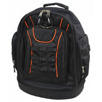 Large Capacity Electrician Tool Backpack Wear-Resistant Molded Base Tool Backpack Multi-Pocket for Electricians, Technicians, Contractors, Jobsite