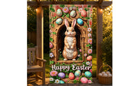 Easter Door Cover Vibrant Colors Joyful Easter Door Sign Large Size for Outdoor