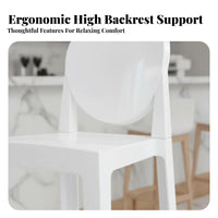 Clear Acrylic High Stool Transparent Seat Clear Stool with Backrest Light Luxury Protected for Interior Designers, Restaurant