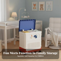 Wheeled Bin with hinged lid Lid Large Capacity Toy Chest Dustproof for Living Room
