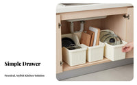 Pot and Pan Organizer Multi-Functional Cabinet Storage Organizer Bin Space Saving Slide-out Cabinet Storage for Kitchen, Pantry