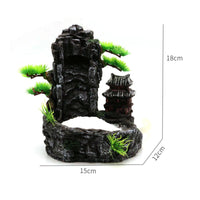 Rock Waterfall Ornament Realistic Scenery Mini Rockery Decor Low Maintenance