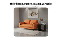 Light Luxury Design Small Apartment Couch Comfortable Compact Settee Easy to Clean Modern Minimalist Sofa Sturdy Construction for Renters, Students, Couples, Office, Reception Area, Boutique, Bedroom