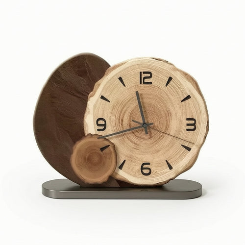 Analog Clock with Rectangular Base Modern for Living Room