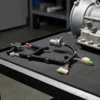 Corrugated Sleeve Solenoid Valve Wiring Harness Assembly Color Coded Terminals Transmission Solenoid Harness Black Plastic Auto Part Mounting Points