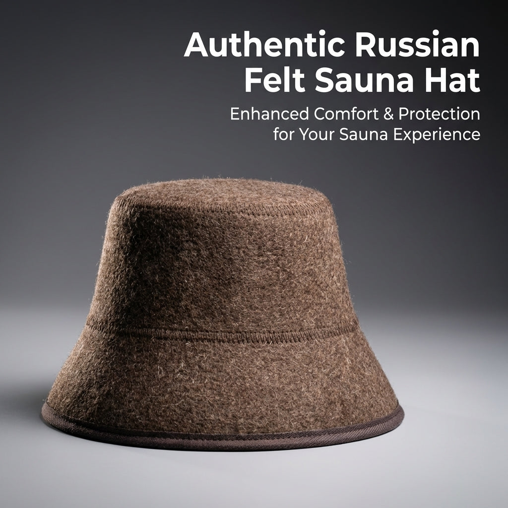 Full Wool Felt Sauna Hat for Women and Men, Reusable Absorbent Steam Room Cap, Bathhouse Accessories for Gifts