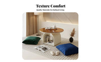 3 Pieces Round Tea Table with 2 Swivel Floor Chairs Easy to Clean Home Furniture