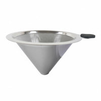Coffee Brewing Mesh Stainless Steel Strainer Double Layer Paperless Dripper Reusable Coffee Filter with Silicone Handle Suitable for Office Kitchen