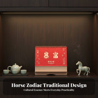 Desk Calendar 2026, Horse Year, Gift Box, Wooden Board, Creative Weekly Planner, Office Decoration