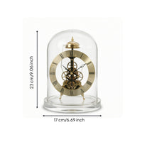 Clock with Clear Dome Mechanical-Style Skeleton Clock Transparent for Collectors, Office
