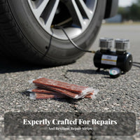 50 Strips Punctures Puncture Seal String Emergency Fix Tubeless Tire Repair Set Heavy Duty Vehicle Maintenance Supply Easy to Use for Auto Mechanics, DIY Enthusiasts, Not on-the-Road Riders, Garage, Workshop, Farm