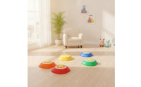5 Pieces Stepping Stones with Rubber Rims Dome Stepping Stone Stackable Developmental Toy for Young Children, Obstacle Course, Daycare