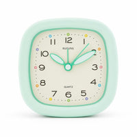 Non-Ticking Analog Alarm Clock Silent Quartz Alarm Clock Easy-to-Read Compact for Children, Students, Heavy Sleepers, Nightstand, Bedroom, Desk