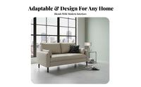 Linear 3-Seater Sofa Modern Design Living Room Furniture Soft Upholstery Easy to Clean for Families, Small Areas, Deactivatedice