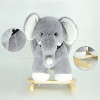 Soft Rocking Animal Padded Rocking Animal with Wooden Rockers Rideon Plaything for Young Children, Playroom