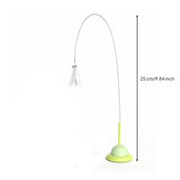 Suction Cup Feline Wand Chew Resistant Feline Feather Wand Detachable Pole