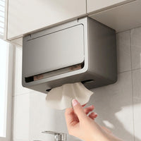 Baby Wipes and Tissue Box Storage Case for Home Office, Waterproof Carbon Steel Paper Towel Holder with Wall Mount, Modern Minimalist Style
