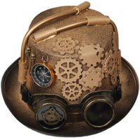 Gear Appliques Wide Brim Steampunk Hat Goggles Hat Compass Ornament for Halloween