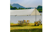 Hexagonal Tarp with Poles Large Camping Tarp Multifunctional Awning for Campers