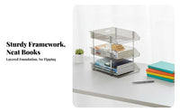 Tiered Shelf unit Space-Saving Countertop Bookstand adaptable Use for Study Room