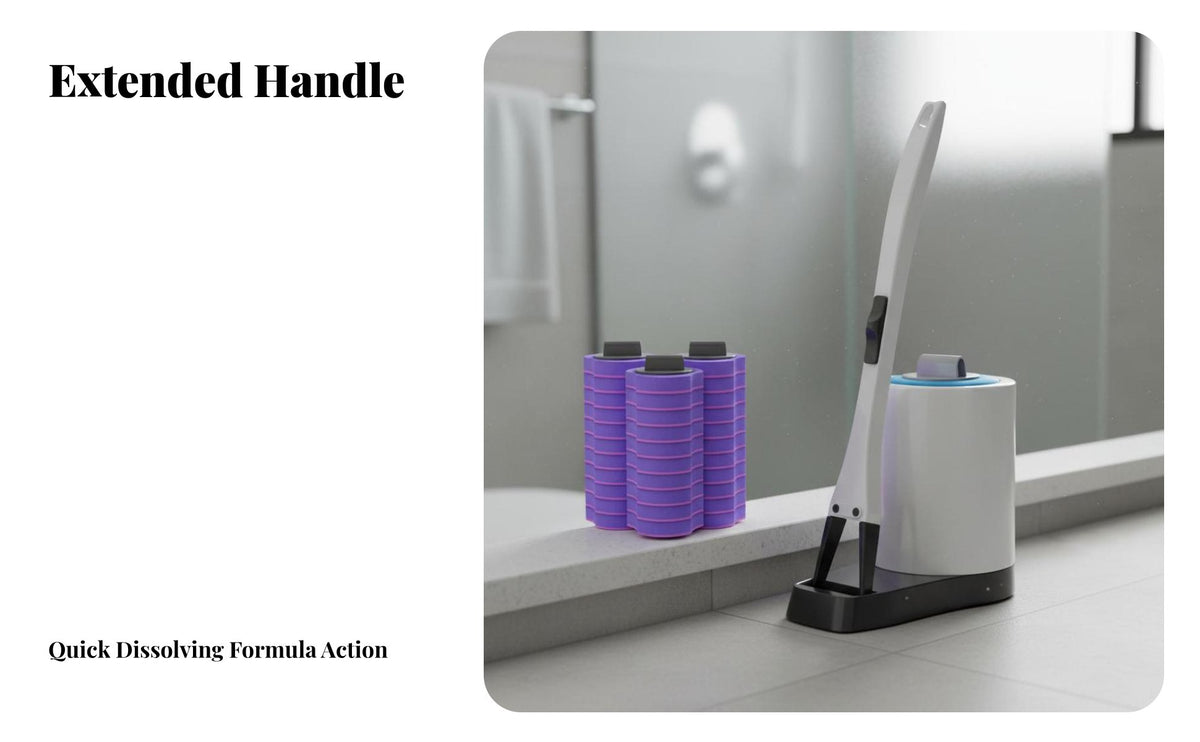Toilet Brush Removes Tough Stains Toilet Scrubber Set Scratch for Lavatory