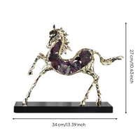 Horse Sculpture with Crystal Rearing Horse Sculpture Minimalist for Entryway