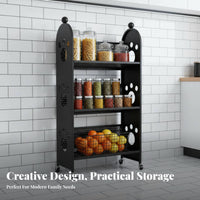 3-Tier Rolling Mobile Storage Single-Piece Mobile Design Wheeled Shelf Large
