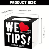 Acrylic Donation Box with Heart Design for Cafes and Tips