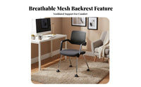 Wheeled Armchair with Perforated Spine Support Breathable Spine Supportrest Wheeled Task Chair Padded Seat High Load Capacity