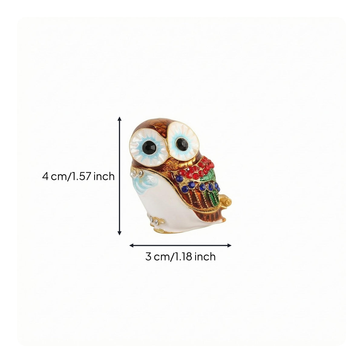 Desktop Owl Ornament Zinc Alloy Home Decor Rhinestone Accent